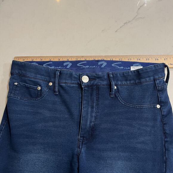 Seven 7 Jeans Women's Size 10 Brooks Knit Denim Legging Stretch Pockets - Picture 5 of 6